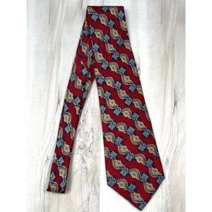 THE METROPOLITAN MUSEUM OF ART Mens 100% Silk Red Art Deco NECKTIE Tie 60"x4"